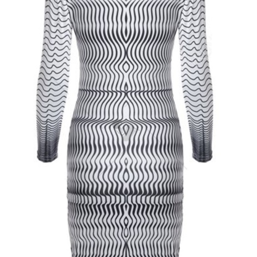 Black White Pattern Dresses - Picture 2 of 3